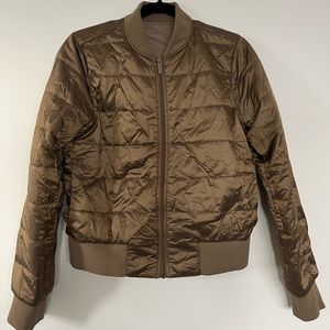 LULULEMON PUFFER REVERSIBLE GOLD BOMBER JACKET